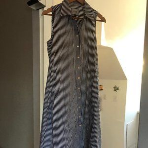 PINK London Striped Button-Down Dress (Midi)